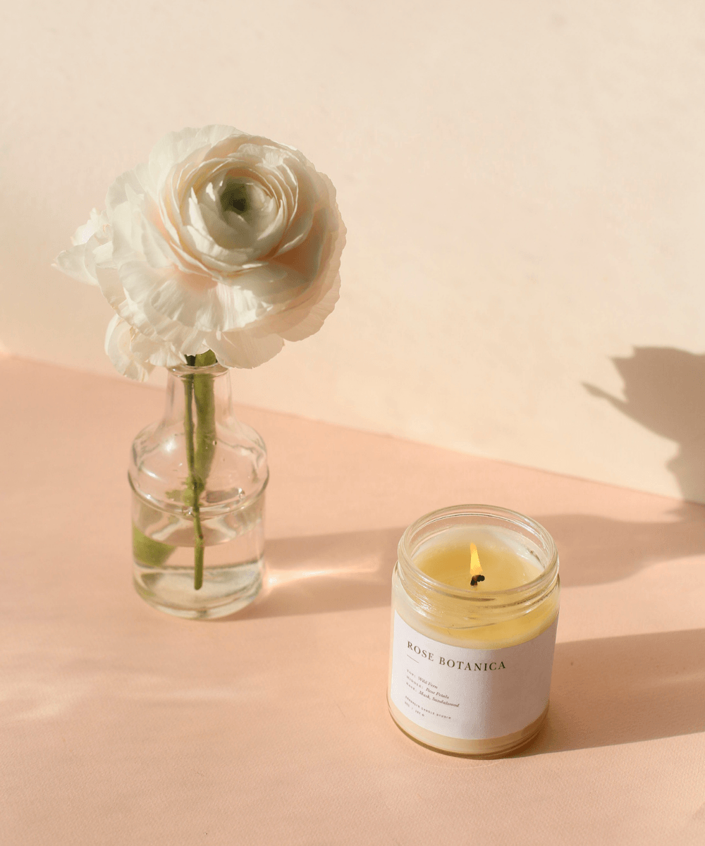 Brooklyn Candle Studio scented candle Rose Botanica. Hand poured with 100% soy wax.