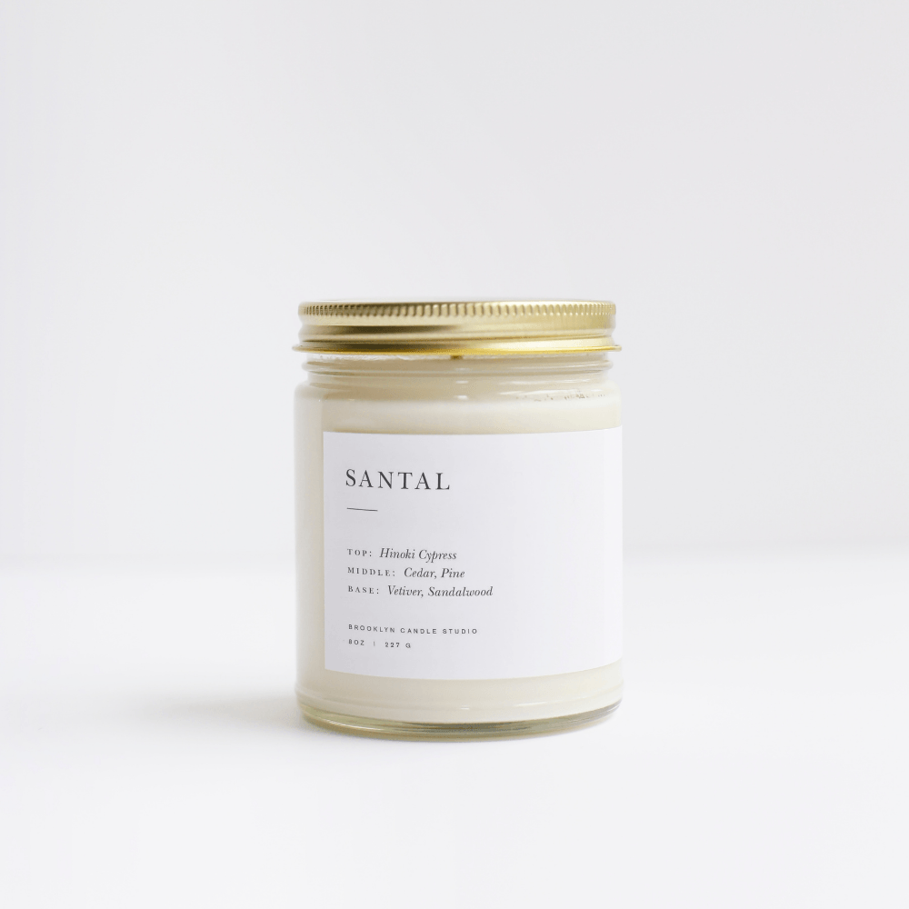 Brooklyn Candle Studio scented candle Santal with lid. Hand poured from 100% soy wax.