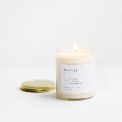 Brooklyn Candle Studio scented candle Santal.  Hand poured from 100% soy wax.