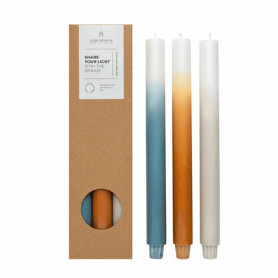 Set of 3 candles gradient Ocean, Originalhome - By Native