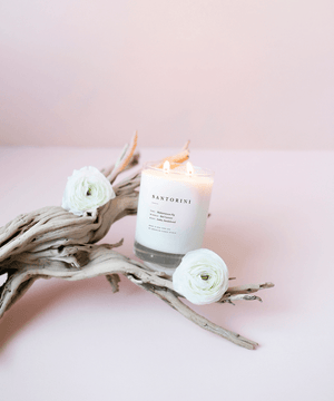 Brooklyn Candle Studio scented candle Santorini from the series Escapist.  Hand poured with 100% soy wax.