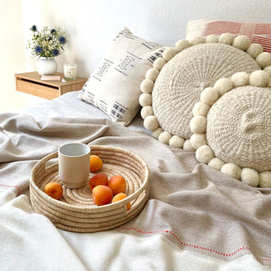 Bedroom Mood with Umi Tray in size S, hand woven in Malawi