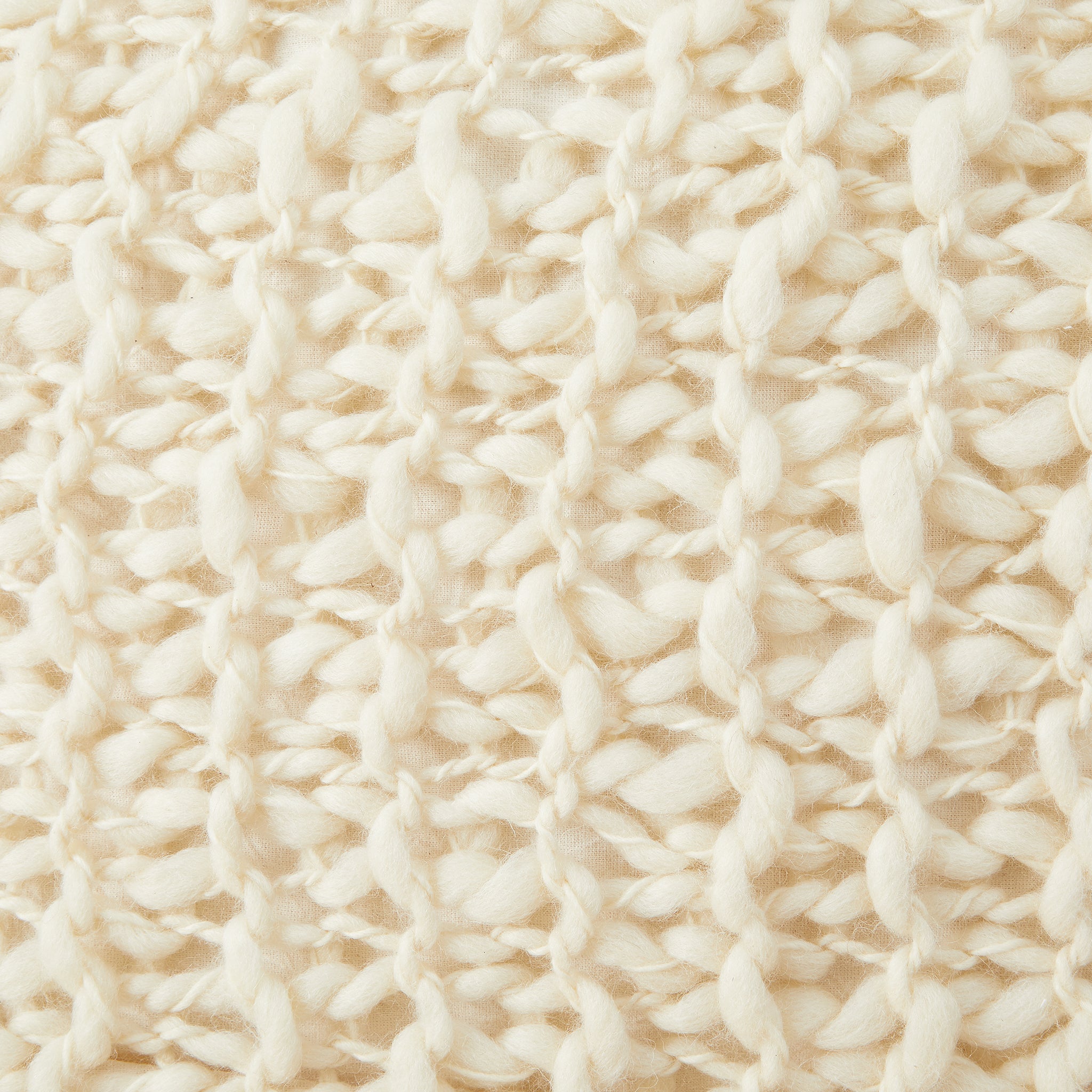 BY NATIVE Cushion Animana Detail, hand-woven from 100% merino wool, natural white