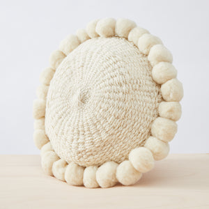 Salta Pom Pom Cushion Round, Size Medium - By Native