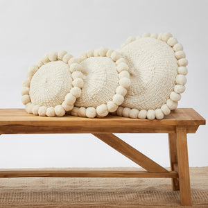 Salta Pom Pom Cushion Round, Large, Medium and Small - By Native