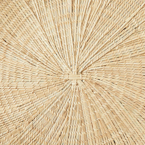 Close-up: BY NATIVE Sun Plate Medium, hand-woven from palm leaves in Malawi