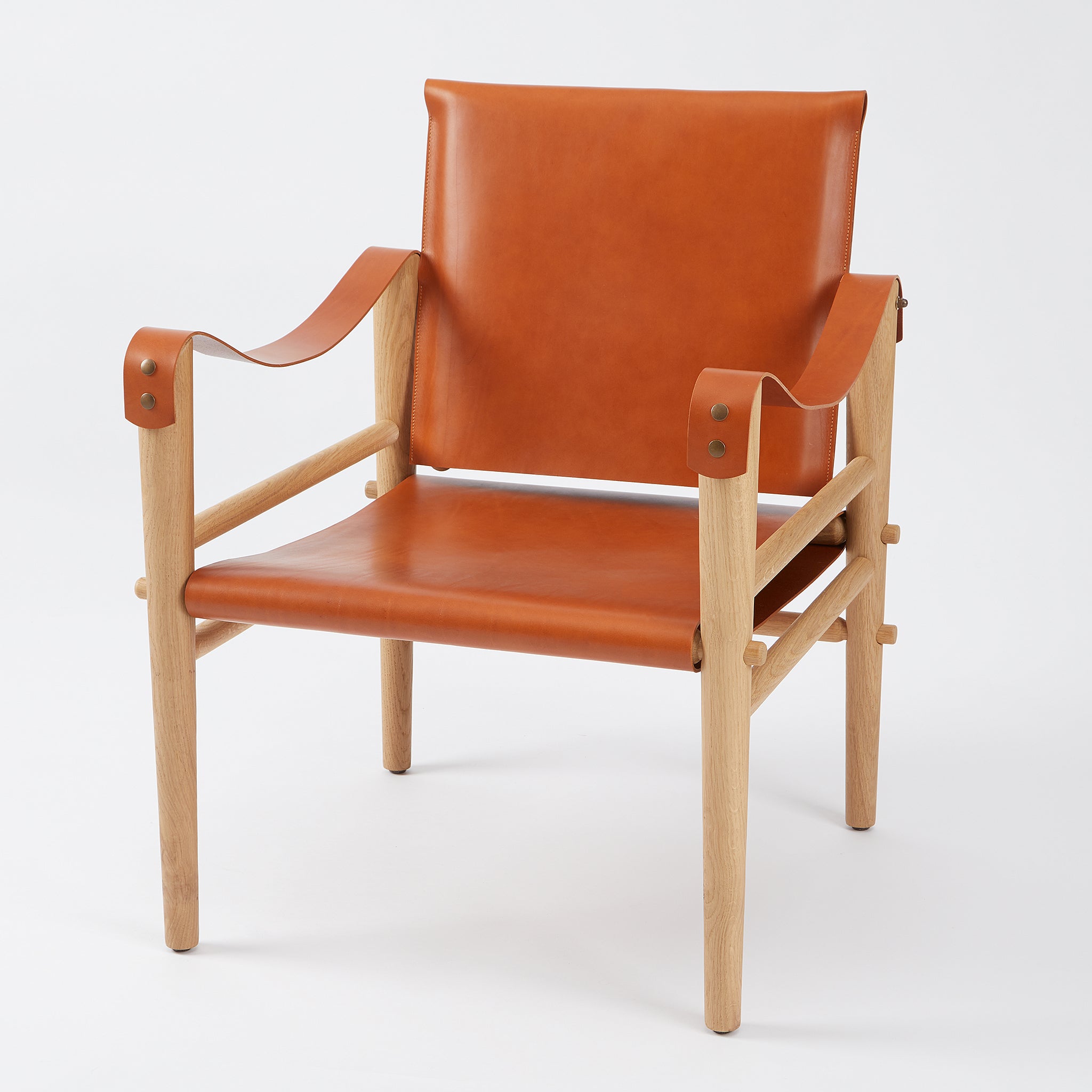 Safari Chair in leather and oak - By Native