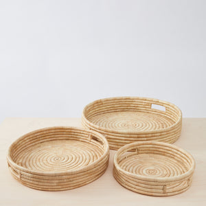 Serve in style: "Umi" trays made of palm fiber are casual all-rounders for your home and available in three sizes.
