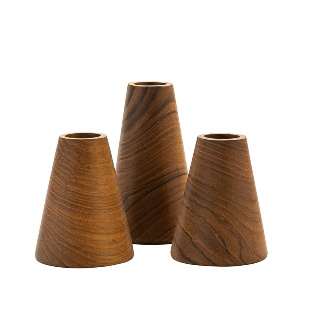 Triangle Candlestick in Recycled Teak, Medium - By Native