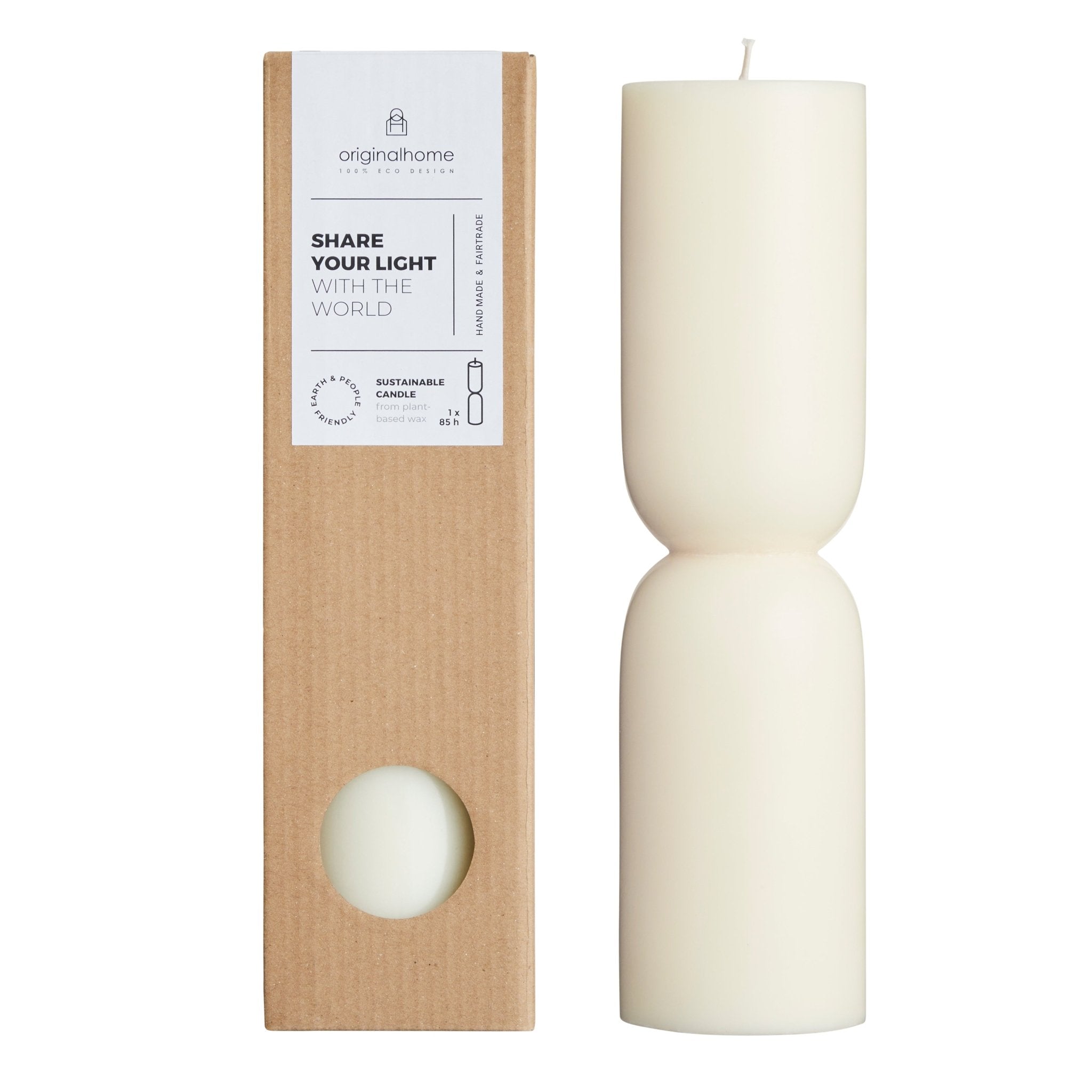 Pillar candle Organic L, natural white, Originalhome - By Native