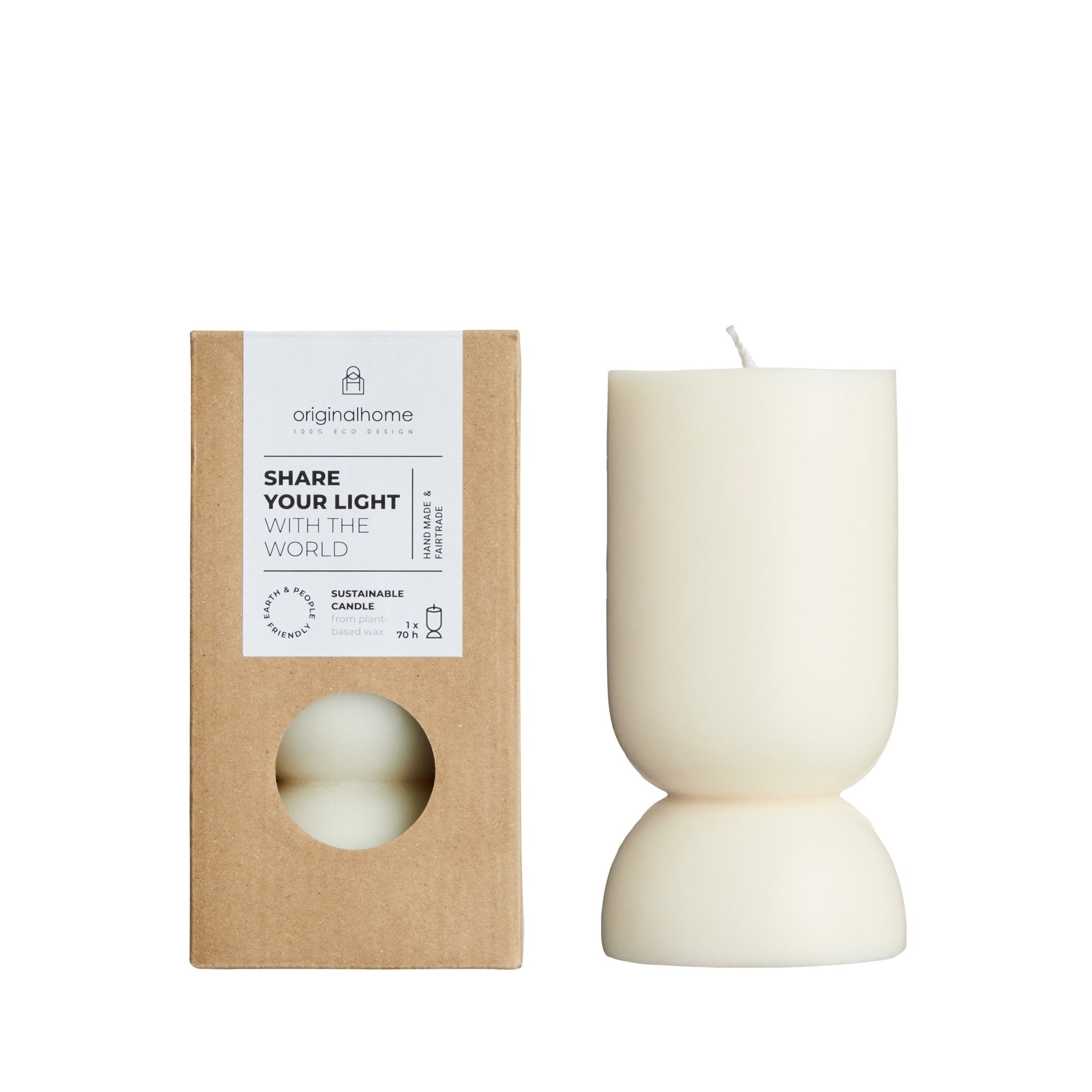 Pillar candle Organic S, natural white, Originalhome - By Native