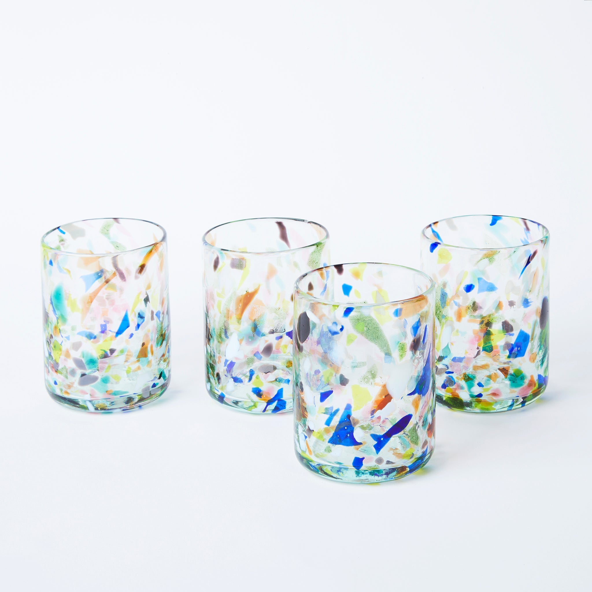 Terrazzo drinking glasses set of 4, L - By Native