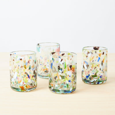Terrazzo drinking glasses set of 4, S - By Native